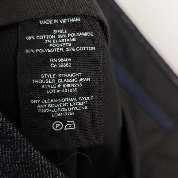 Theory Blue Classic Straight Leg Cropped Denim Trousers Pockets Tailored Design - Picture 7 of 7